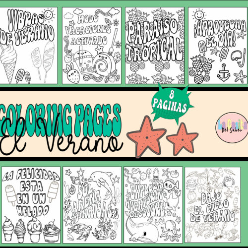 Summer coloring pages spanishno prep fun beach el verano pãginas de colorear made by teachers