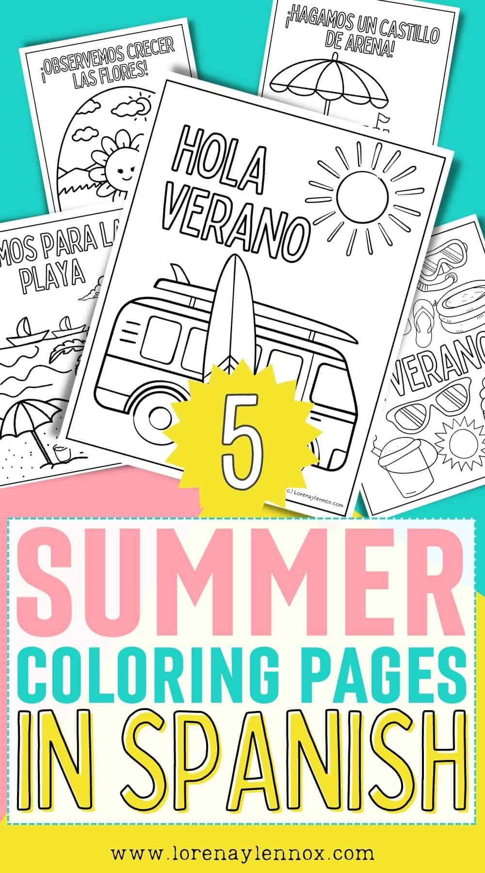 Summer coloring pages in spanish for kids free printables
