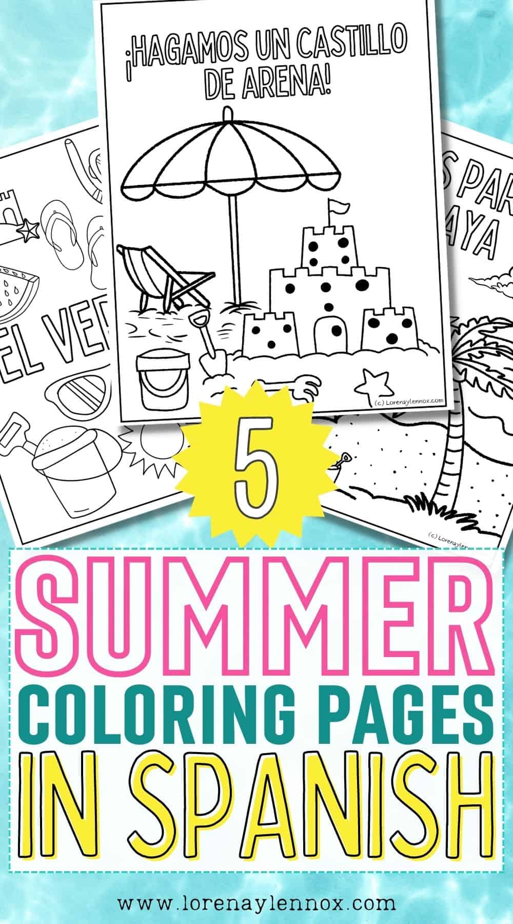 Summer coloring pages in spanish for kids free printables