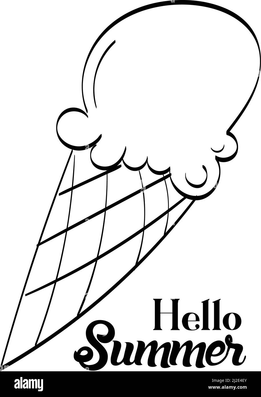 Hola verano dibujado a mano hola fondo de verano para imprimir o utilizar como pãster tarjeta volante o camiseta imagen vector de stock