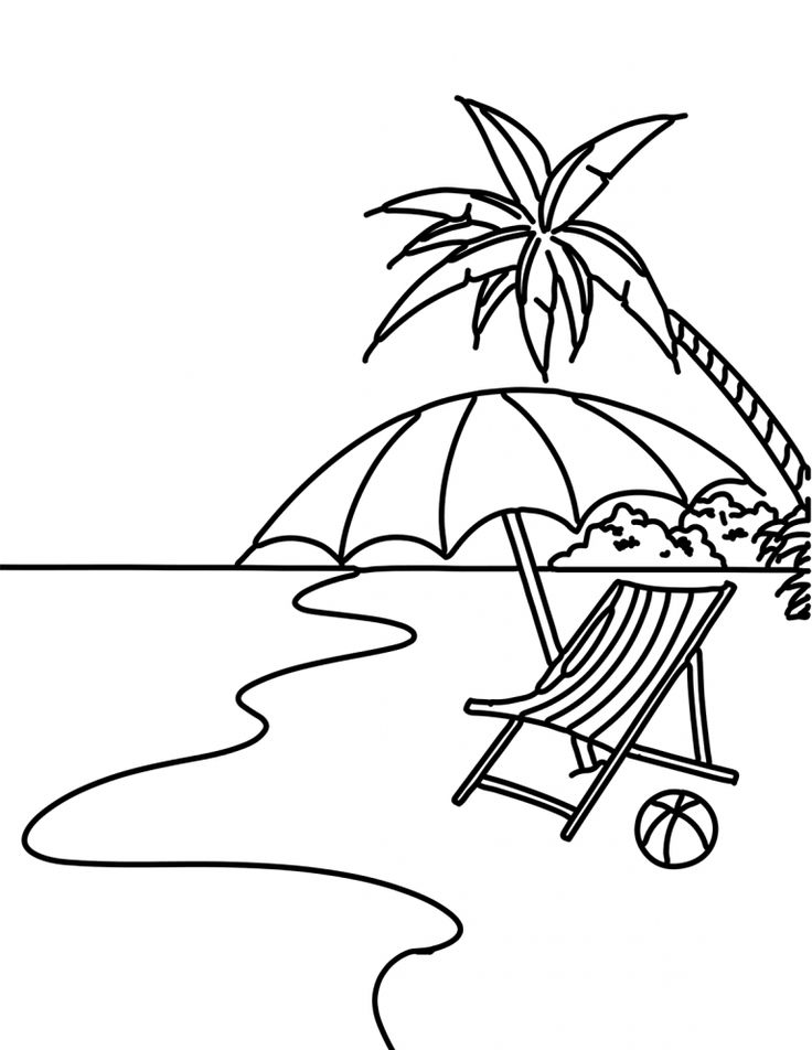 Beach coloring pages