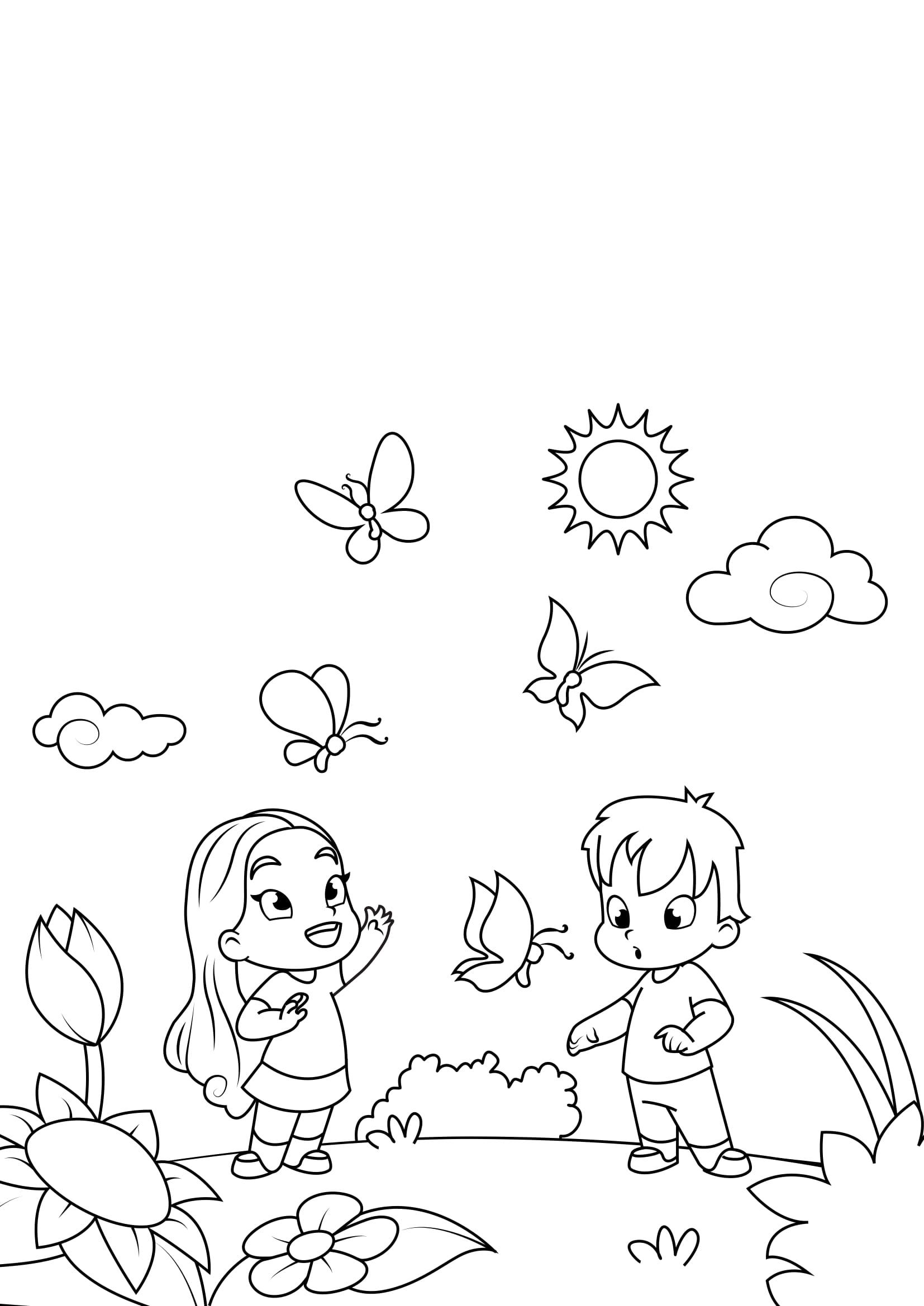 Coloring page spring summer is ing