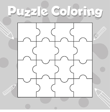 Premium vector puzzle coloring for painting for preschool