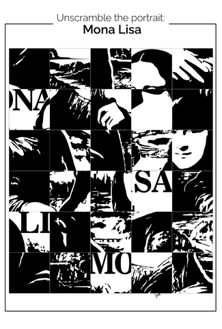 Unscramble poster of mona lisa free printable puzzle games