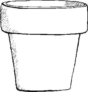 Flower pot coloring page