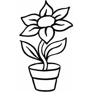 Flower in pot coloring page