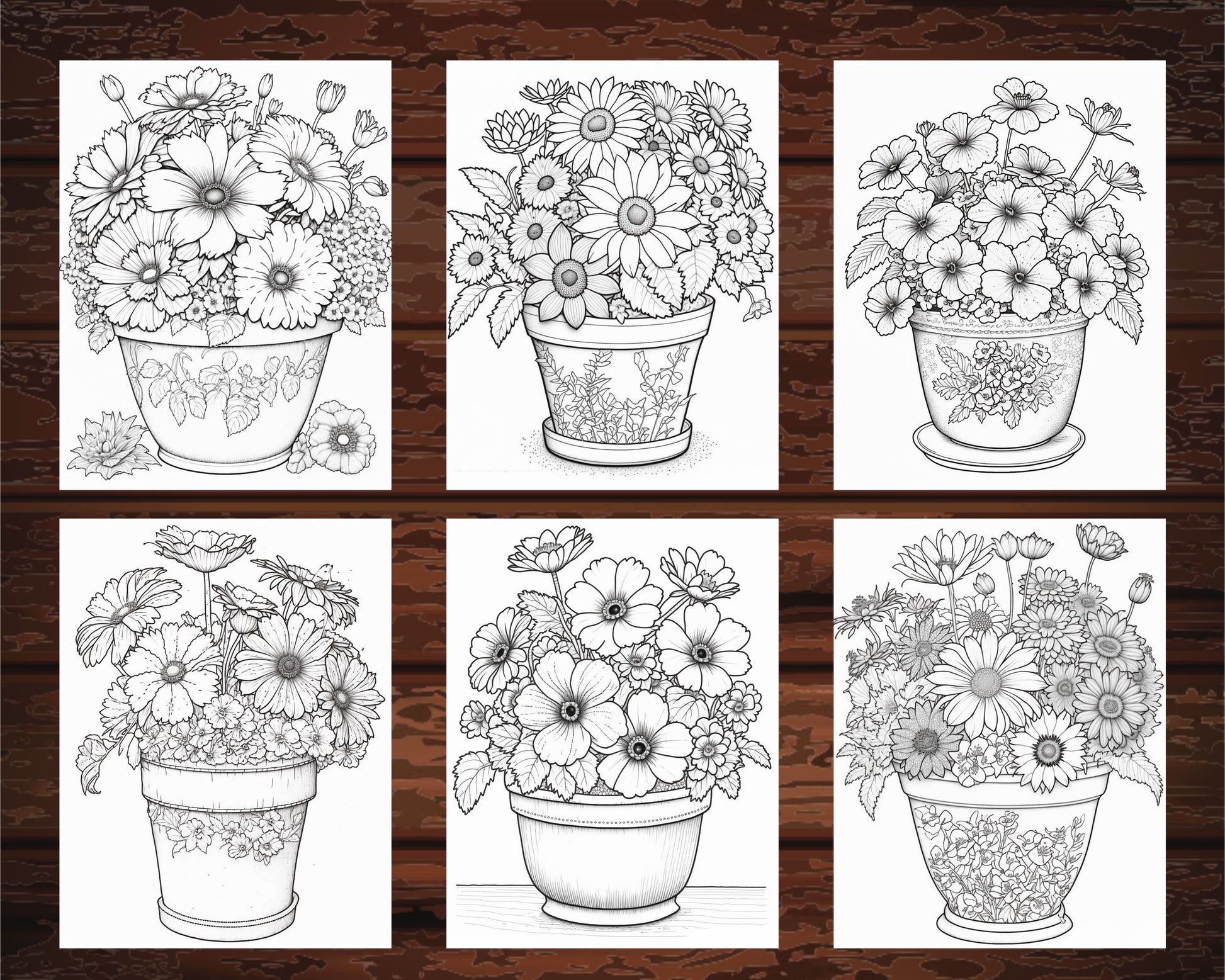 Printable flower pot coloring pages for adults and kids printable â coloring