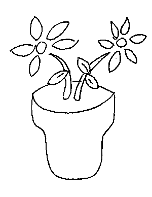 Flowers in a pot coloring page