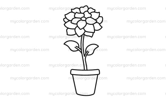 Ðº cute flower in a pot coloring page my color garden