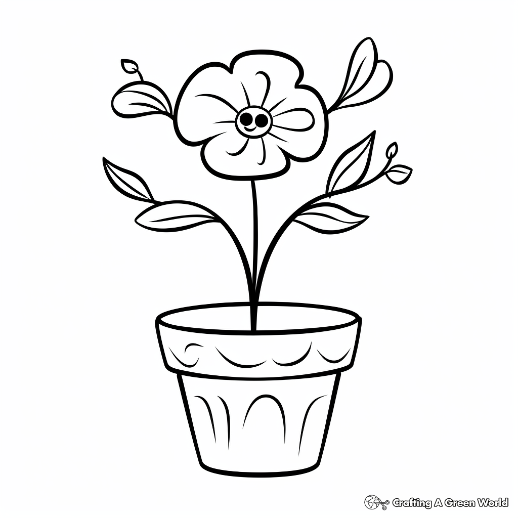 Flower pot coloring pages