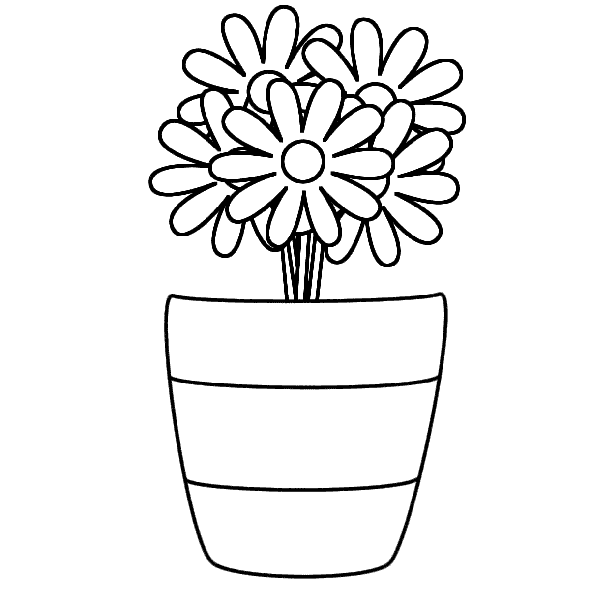 Flower pot coloring pages