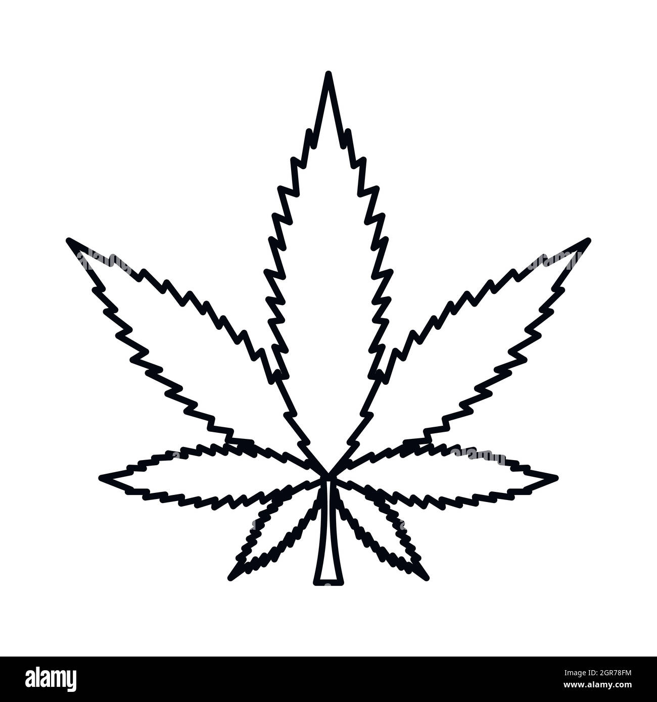 Cannabis marijuana leaf icon outline hi