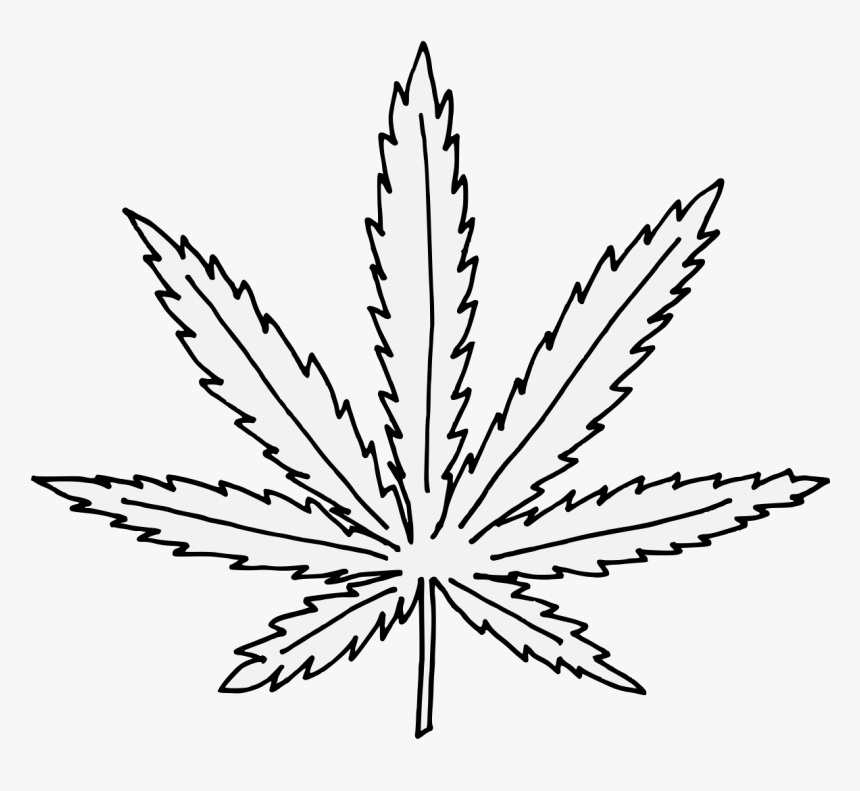 Marijuana leaf coloring page hd png download