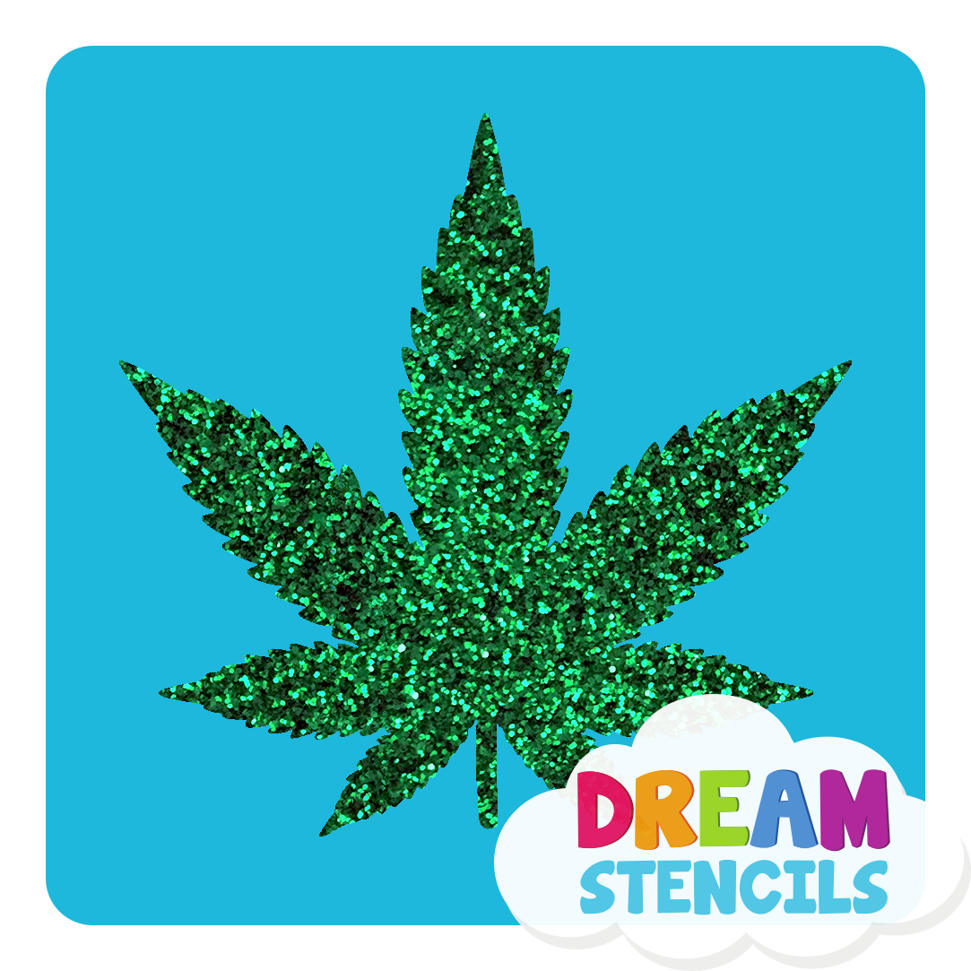 Marijuana leaf glitter tattoo stencil