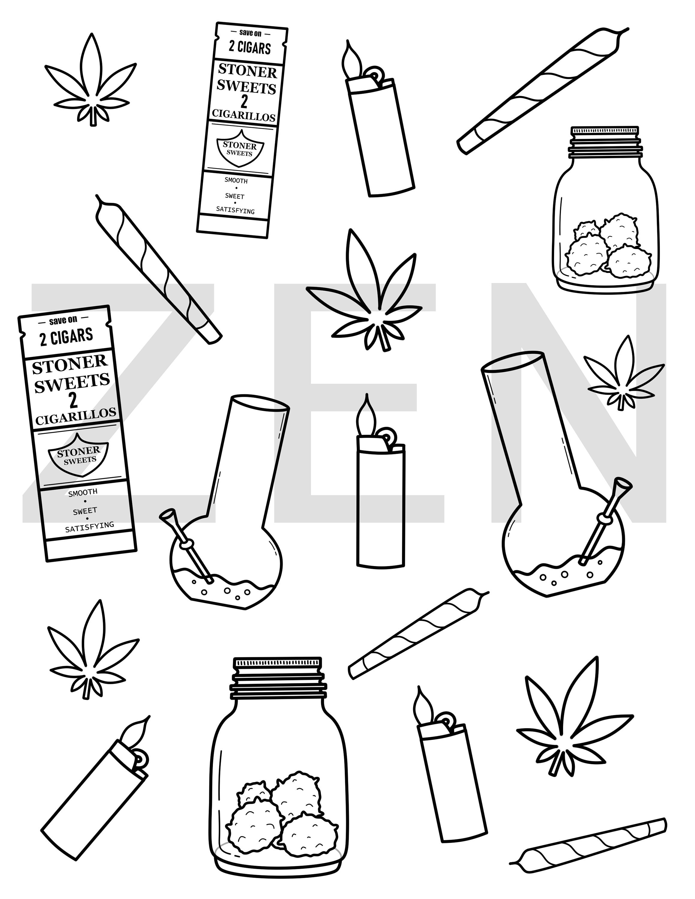 Weed coloring pages