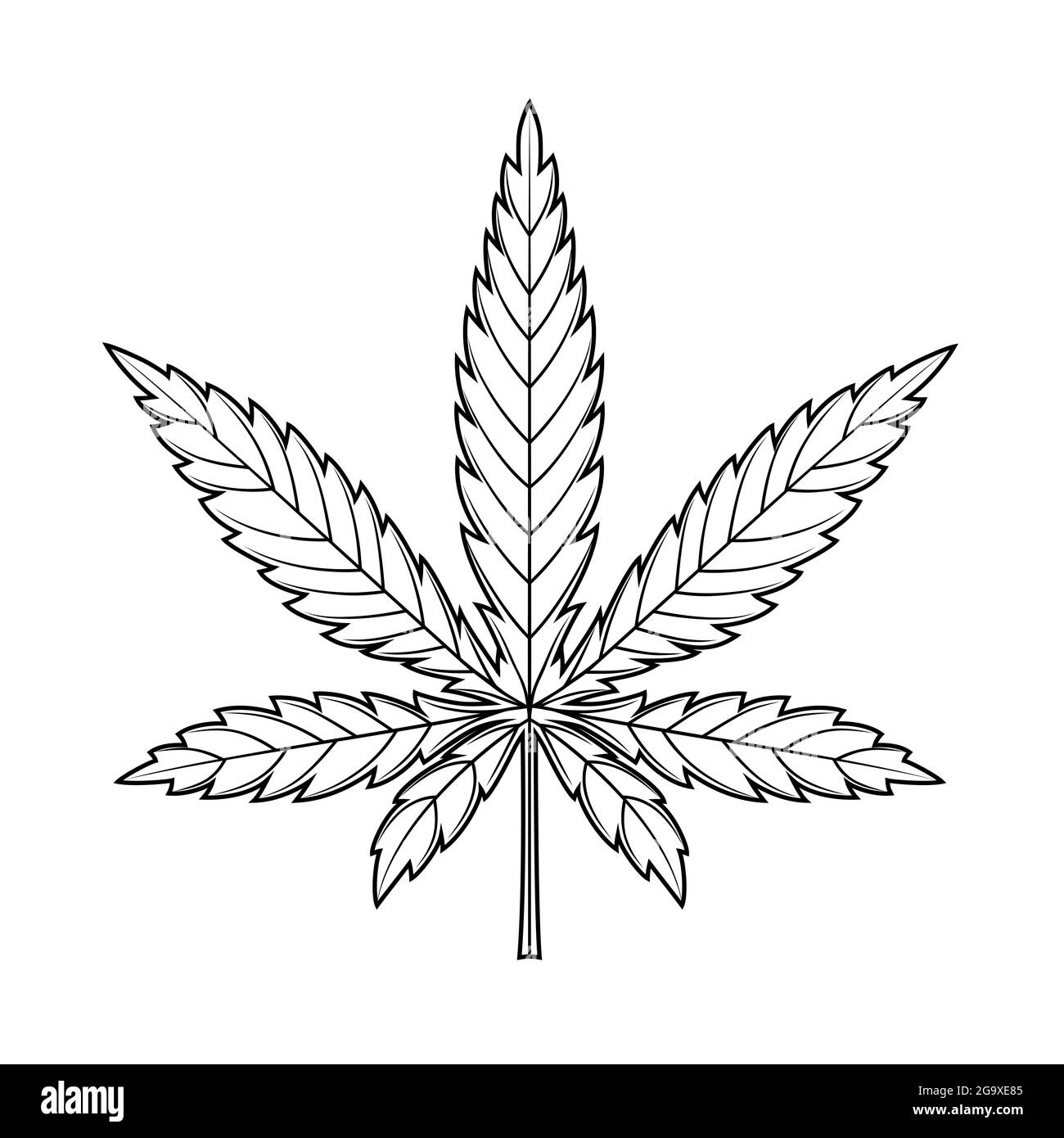 Cannabis leaf black and white stock photos images