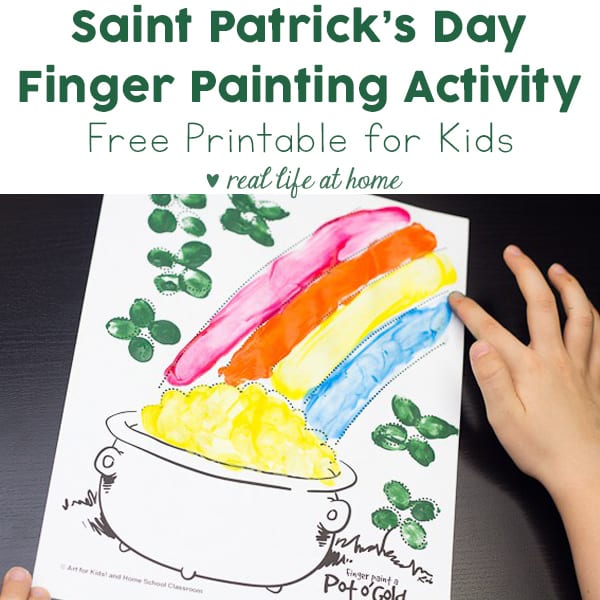 Saint patricks day finger painting activity with free printable