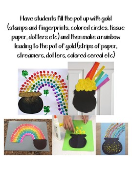 St patricks day pot of gold craft template by early childhood resource center