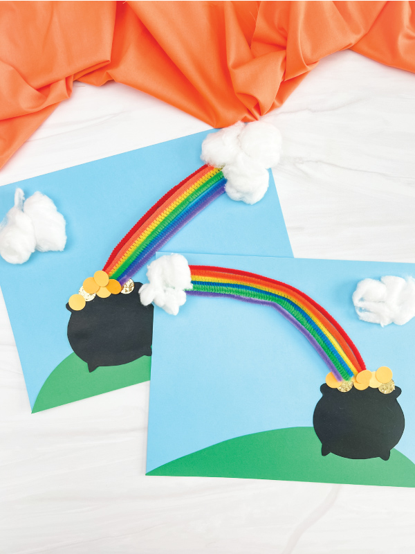 Pot of gold rainbow craft for kids free template