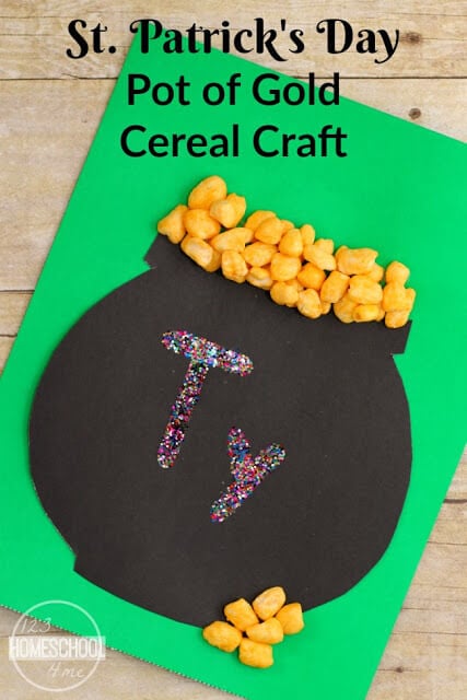 Ð st patricks day pot of gold cereal craft for preschoolers