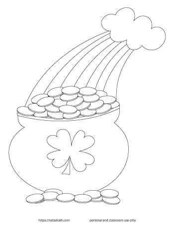 Free printable pot of gold templates for st patricks day crafts