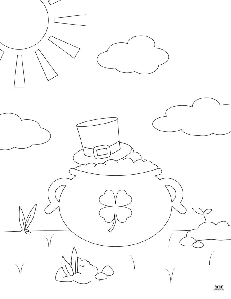 Pot of gold templates coloring pages