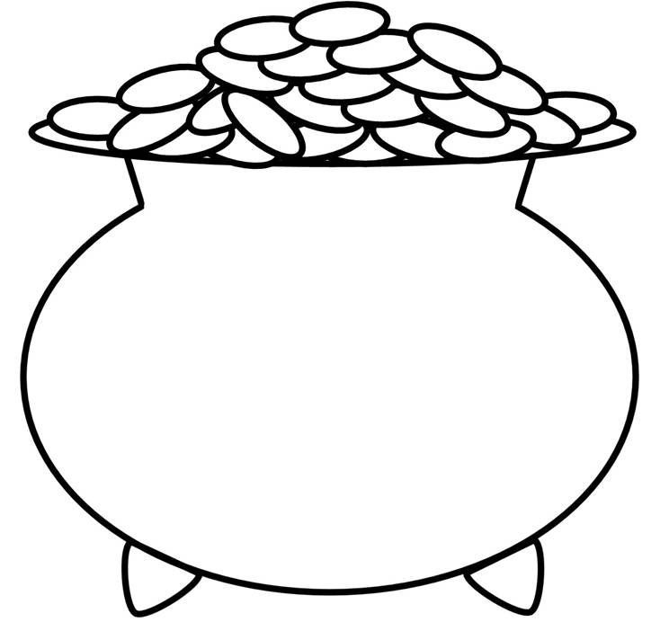 Potofgoldcoloringpagesprintable gold drawing pot of gold coloring pages