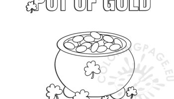 St patricks day coloring page pot of gold outline coloring page