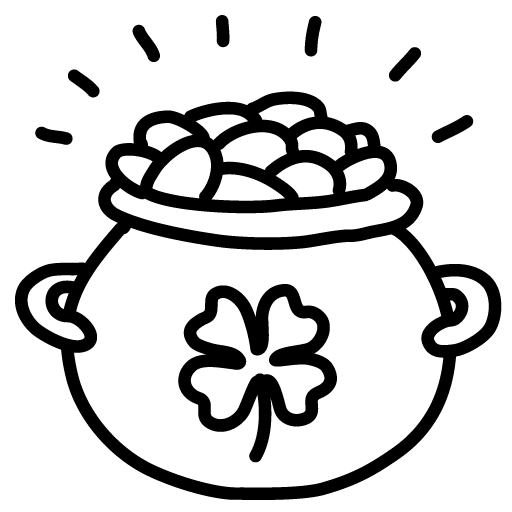 Pot of gold outline icon lucky leprechaun iconpack iconka