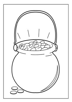 Printable st patricks day coloring pages for kindergarten pot of gold coloring