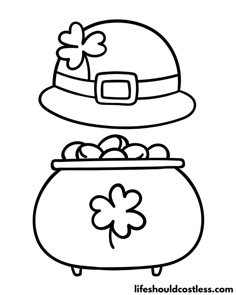 Pot of gold coloring pages free printable pdf templates