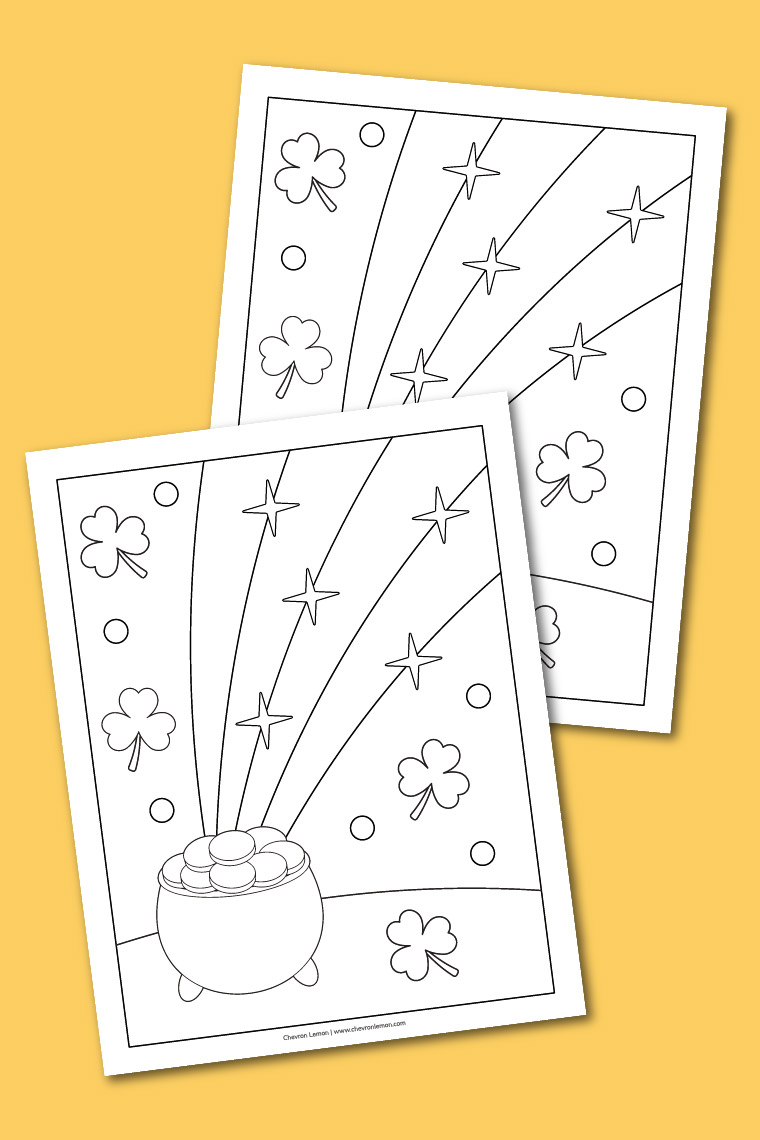 Printable pot of gold coloring page