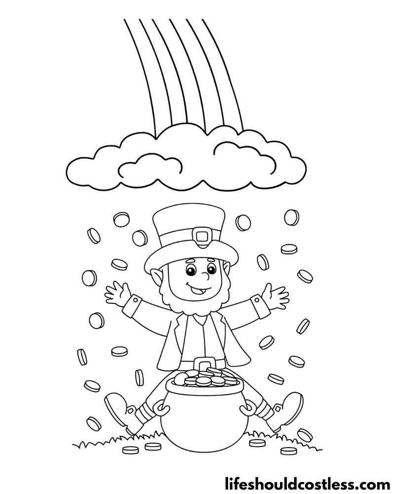 Pot of gold coloring pages free printable pdf templates