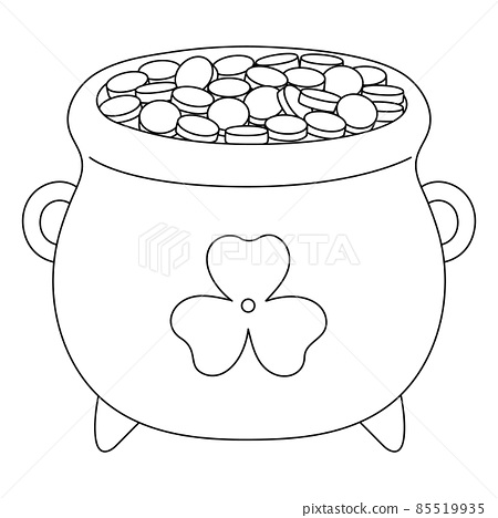 St patricks day pot gold coloring page for kids