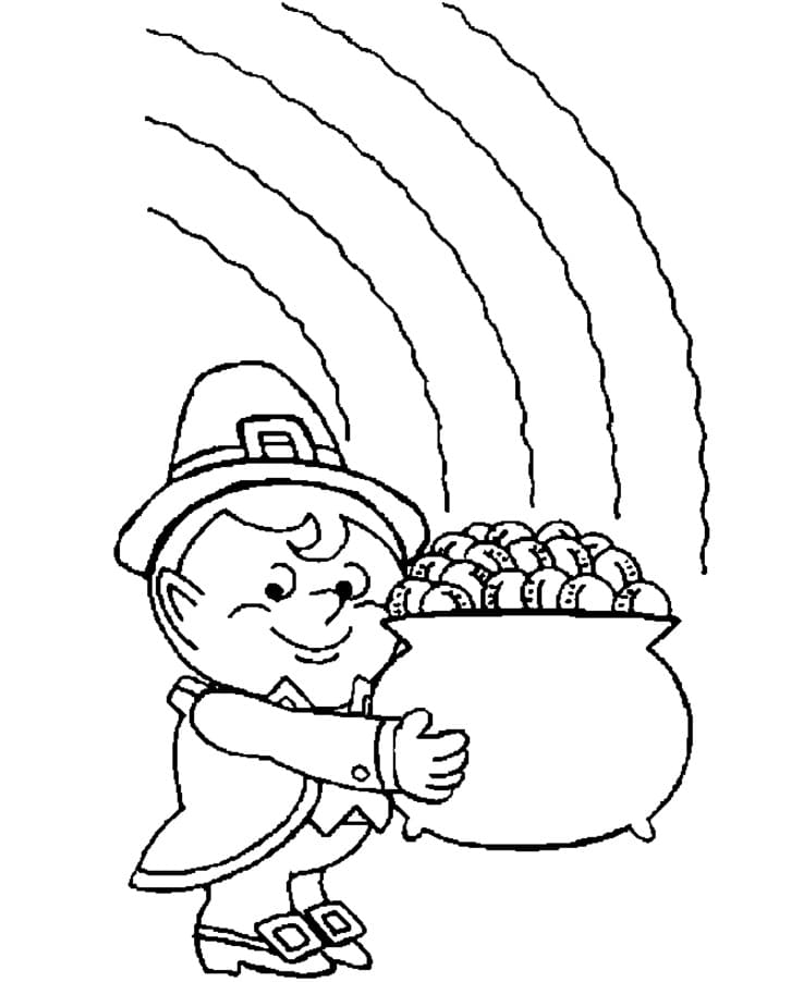 Leprechauns gold coloring page