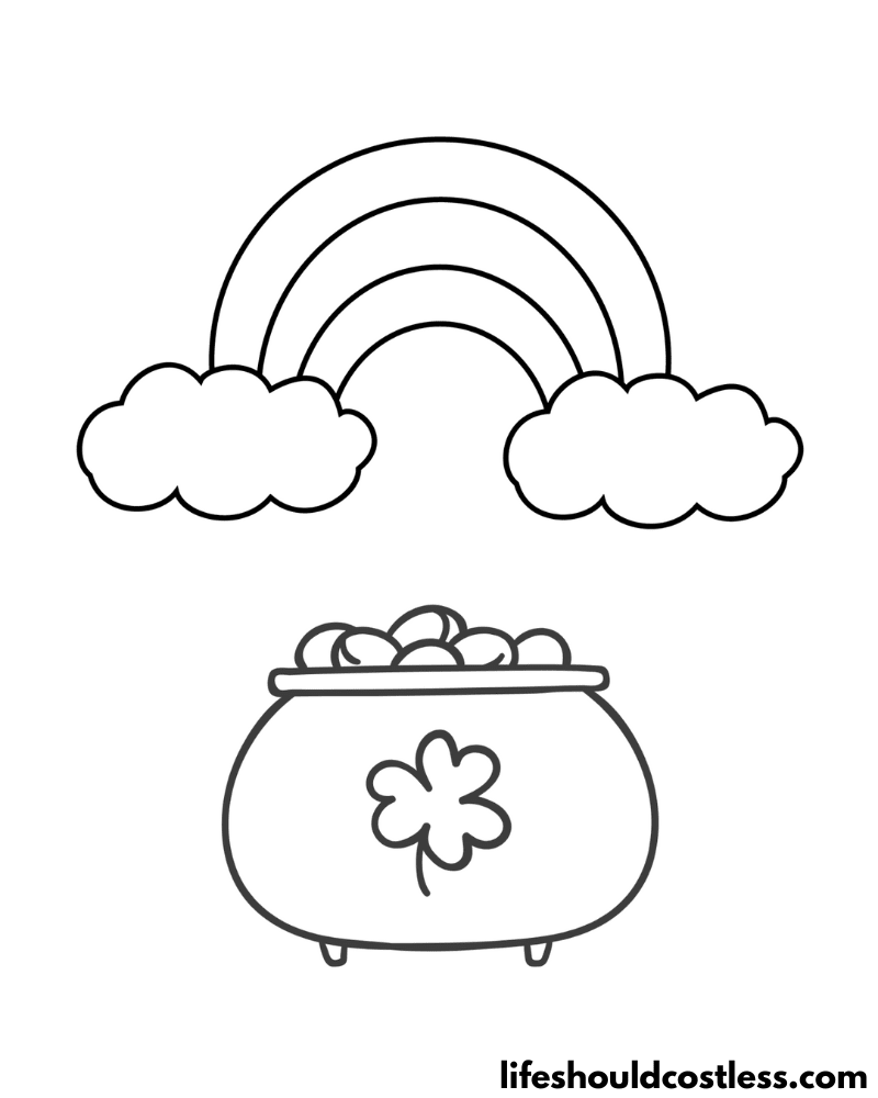 Pot of gold coloring pages free printable pdf templates