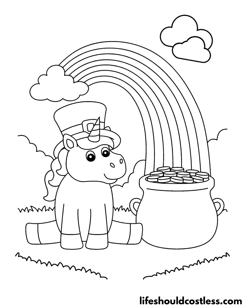 Pot of gold coloring pages free printable pdf templates