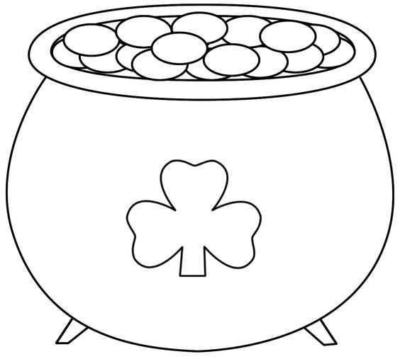 Delightful pot of gold coloring page for st patricks day