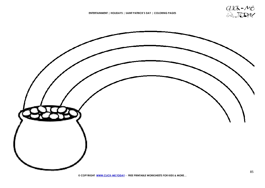 St patricks day coloring page pot of gold