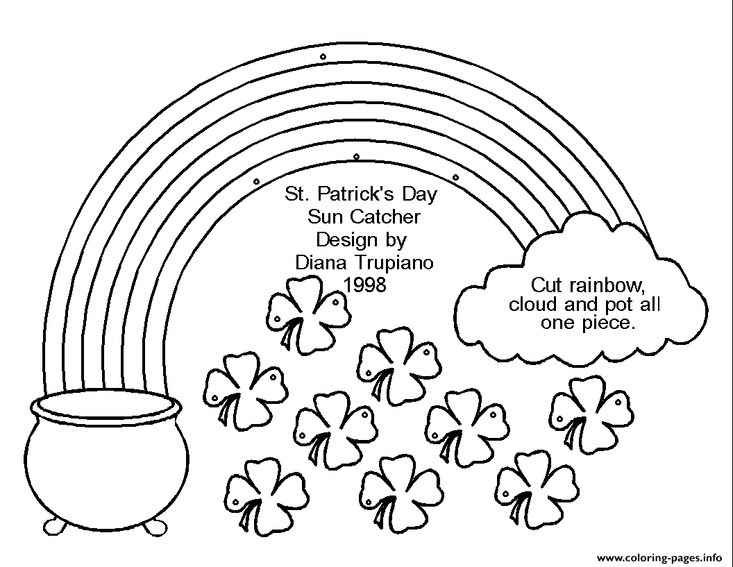 Empty pots st patricks day rainbow coloring page printable