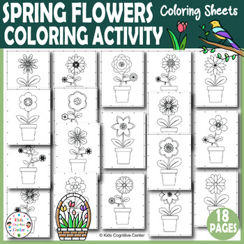 Flowers coloring pages flower pot template spring break coloring sheets