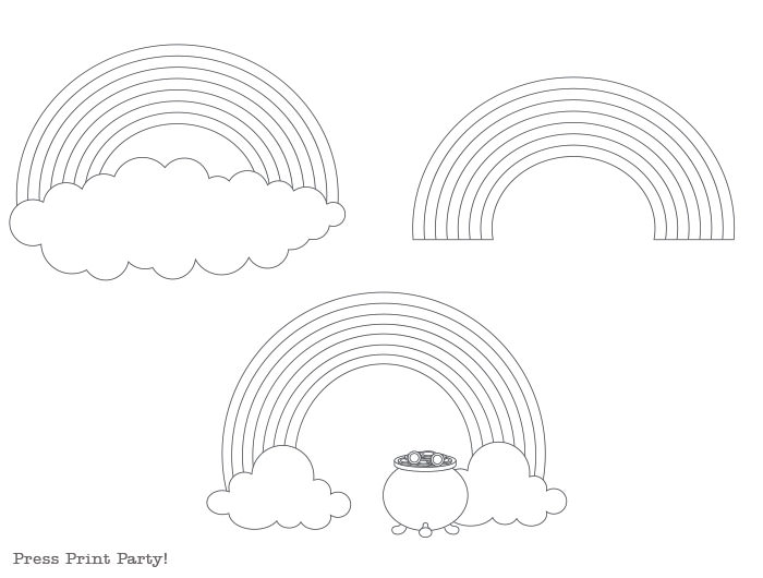 Free rainbow coloring page templates