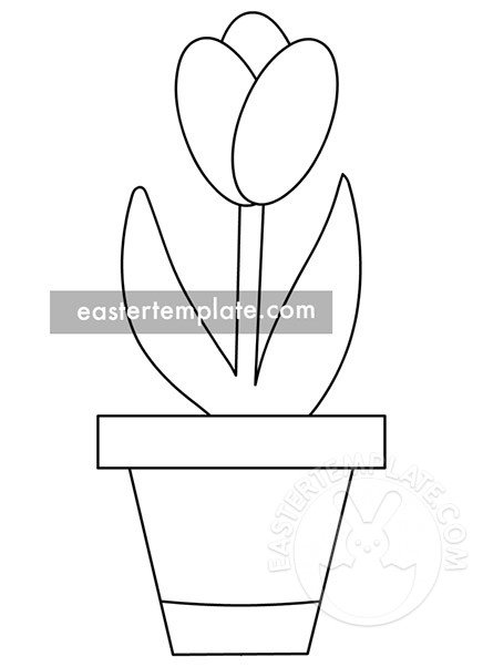 Tulip in pot coloring page