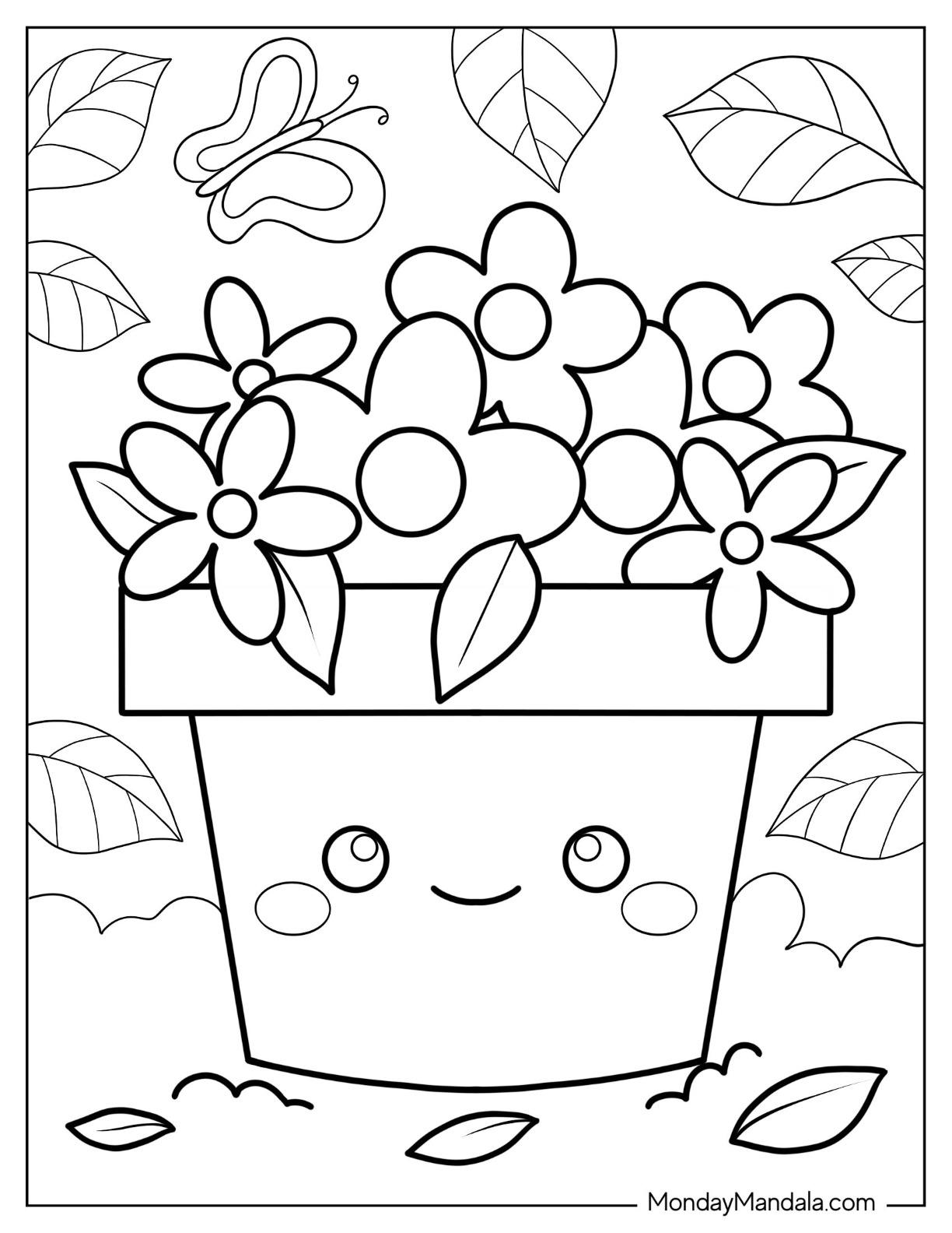 Flower coloring pages free pdf printables