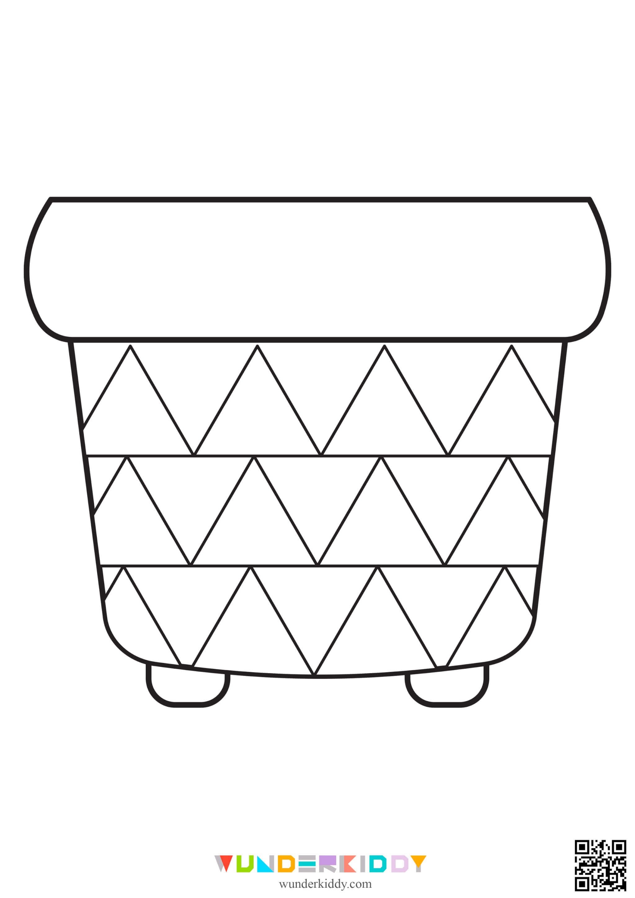 Printable template flower pot for mothers day crafts for kids