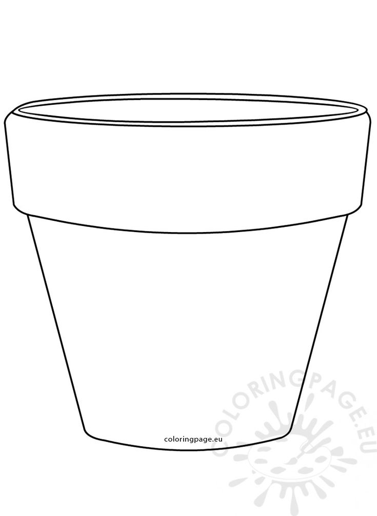 Printable flower pot shape image â coloring page sketch coloring page flower pots printable flower coloring pages flower coloring pages