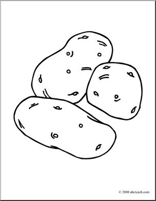 Clip art potatoes coloring page i