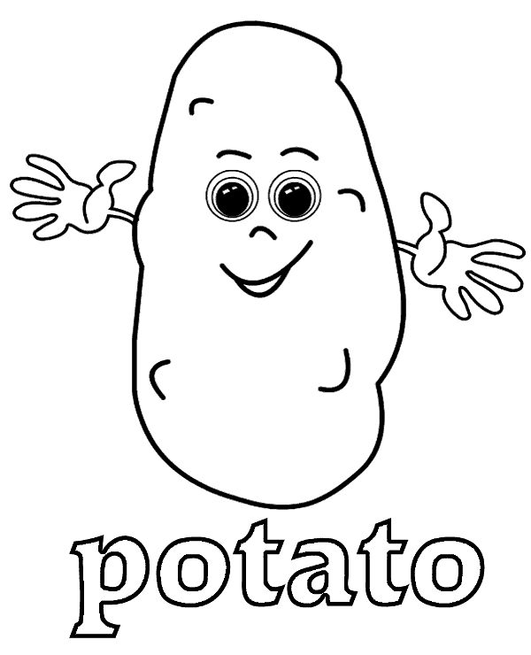 Educational coloring page vocabulary potato