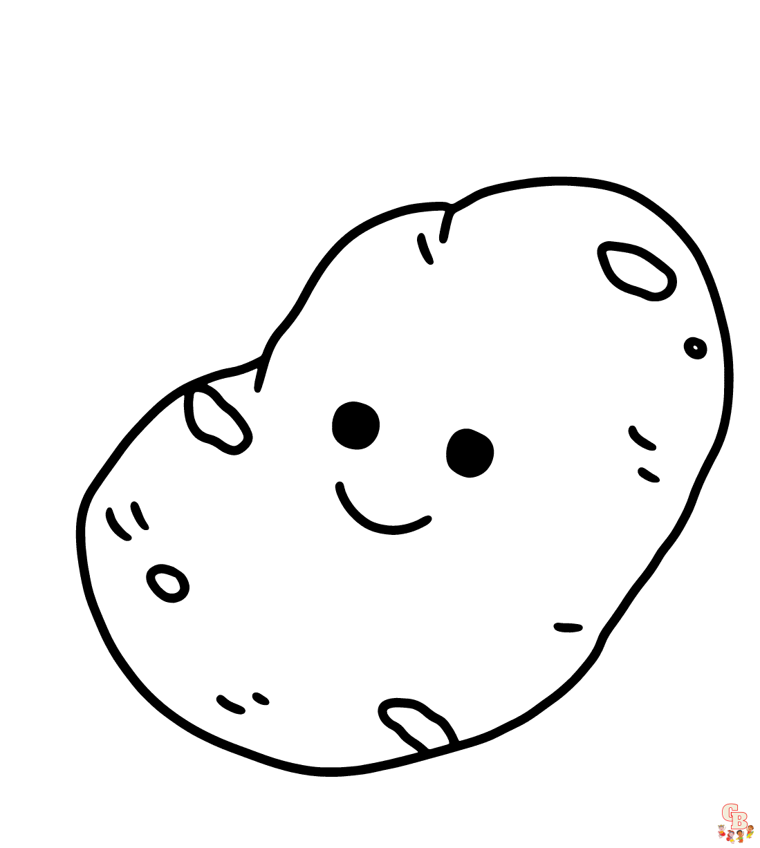 Printabe potato coloring pages free for kids anf adults