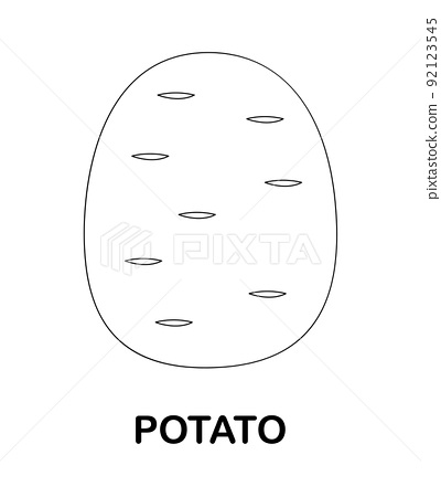 Coloring page with potato for kids